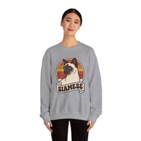 Siamese Retro 70s Sunset Sweatshirt - Heavy Blend Fleece Crewneck - Unisex Ash