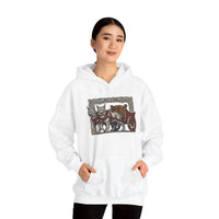 Freyja's Sacred Cats Chariot Graphic Hoodie - Cozy Fleece Pullover Hoodie - Unisex Off White