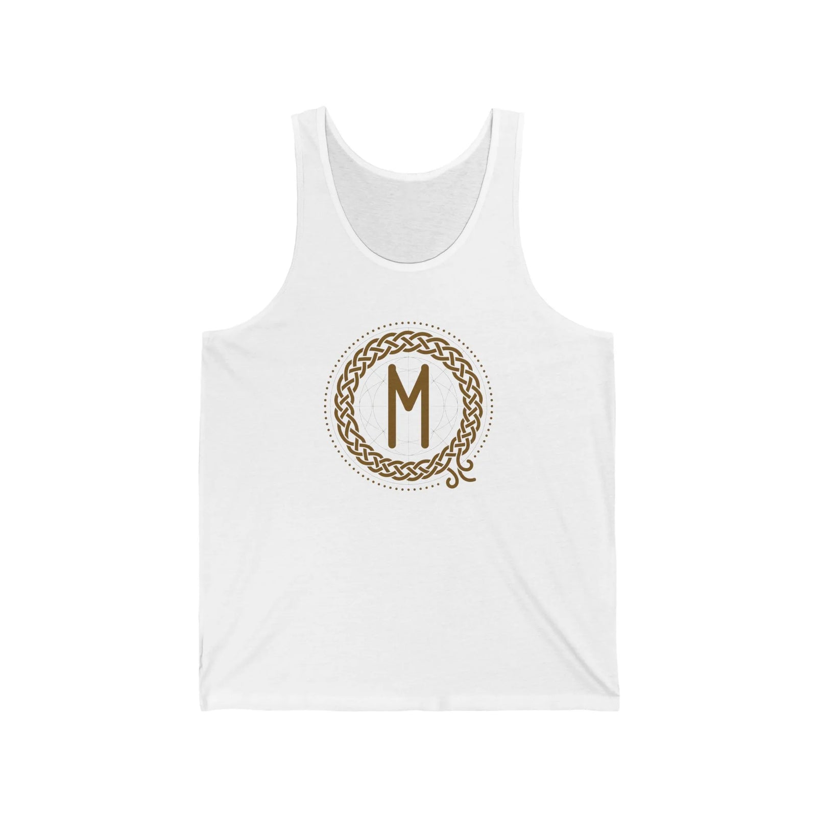Ehwaz Divine Partnership Rune Tank Top - Lightweight Airlume Cotton Retail Fit - Unisex White