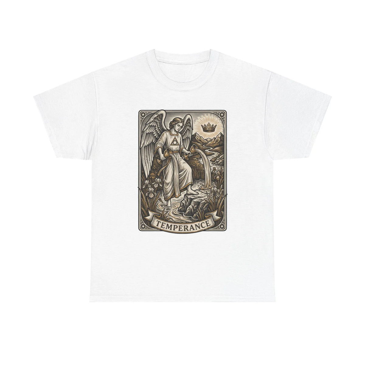 Temperance Angel Tarot Card T-Shirt - Heavy Cotton Classic Fit Tee - Unisex White