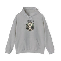 Norse Othala Rune Graphic Hoodie - Medium-Heavy Cotton Blend Pullover - Unisex White