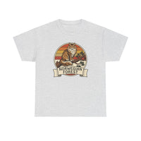 Norwegian Forest Cat Retro Sunset T-Shirt - Heavy Cotton Classic Fit Tee - Unisex White