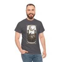 Moonlight Wolves Tarot Graphic T-Shirt - Heavy Cotton Classic Fit Crewneck - Unisex White