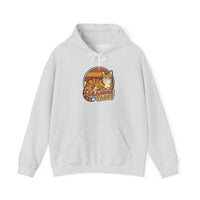 Orange Tabby Retro 70s Sunset Hoodie - Cozy Cotton Blend Pullover - Unisex White