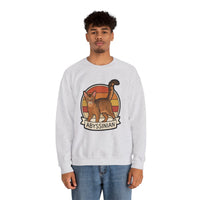 Abyssinian Retro 70s Sunset Sweatshirt - Heavy Blend Classic Crewneck - Unisex White