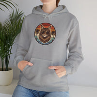 Maine Coon Cat Aviators Sunset Hoodie - Cozy Fleece Blend Pullover - Unisex White