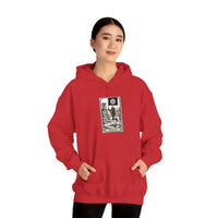 Death Tarot Card Graphic Hoodie - Medium-Heavy Cotton-Poly Blend Pullover - Unisex White