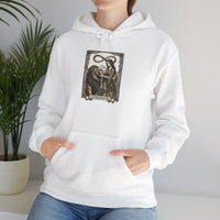Strength Tarot Card Graphic Hoodie - Heavy Blend Fleece Pullover - Unisex White