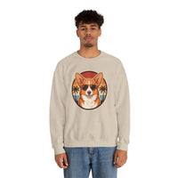 Corgi 70s Sunset Aviators Sweatshirt - Heavy Blend Fleece Crewneck - Unisex White