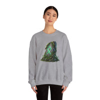 Othala Rune Ancient Stone Sweatshirt - Heavy Blend Cotton Polyester Crewneck - Unisex White