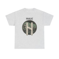 Hagalaz Rune Nordic Graphic T-Shirt - Heavy Cotton Classic Fit Tee - Unisex White
