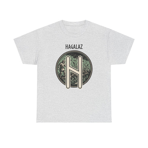 Hagalaz Rune Nordic Graphic T-Shirt - Heavy Cotton Classic Fit Tee - Unisex White