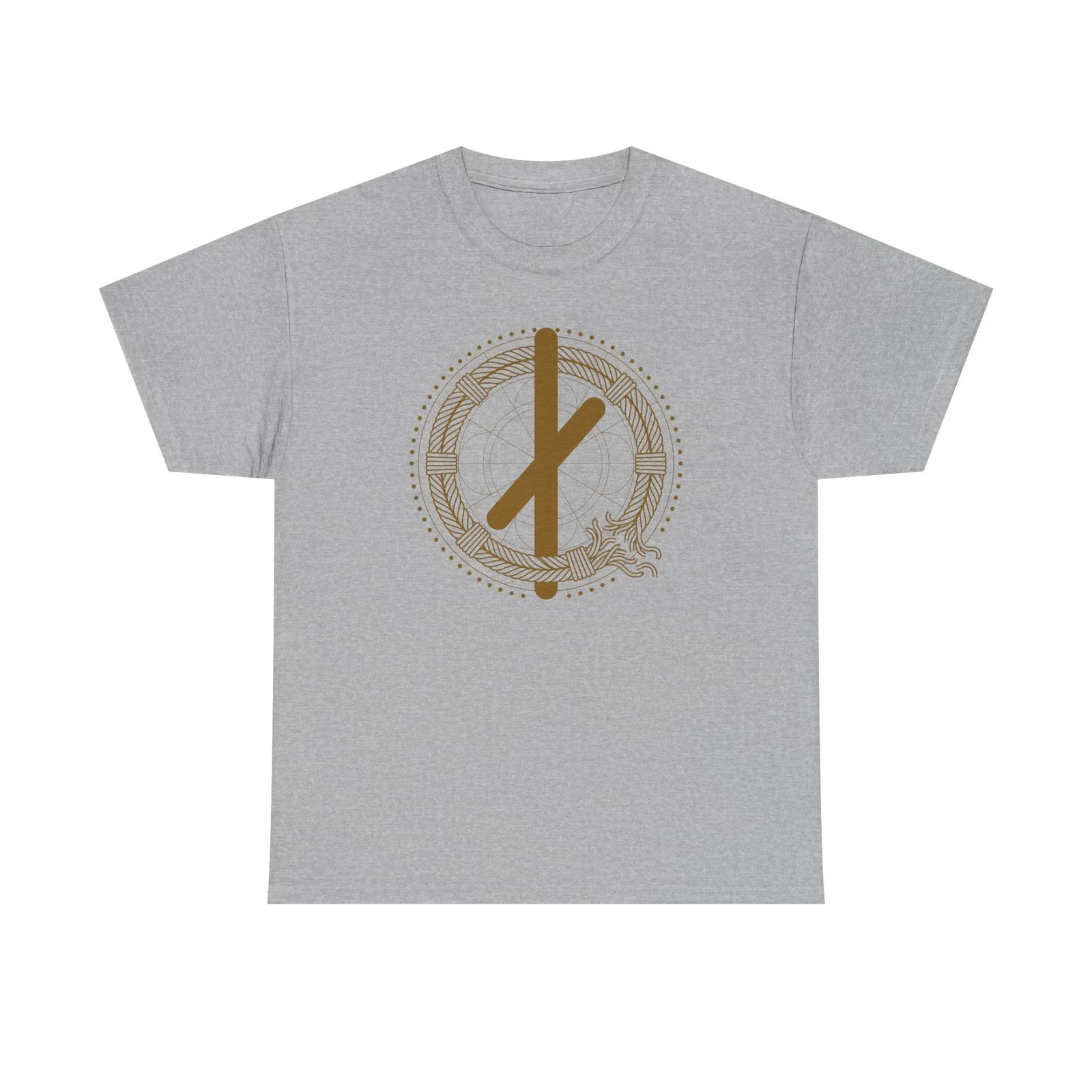 Nauthiz Norse Rune Graphic T-Shirt - Heavyweight Cotton Classic Tee - Unisex White