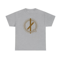 Nauthiz Norse Rune Graphic T-Shirt - Heavyweight Cotton Classic Tee - Unisex White