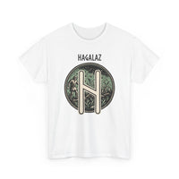 Hagalaz Rune Nordic Graphic T-Shirt - Heavy Cotton Classic Fit Tee - Unisex White