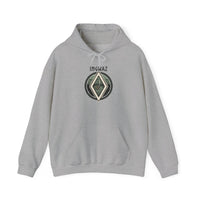Ingwaz Rune Seed Symbol Hoodie - Heavy Blend Fleece Pullover - Unisex White