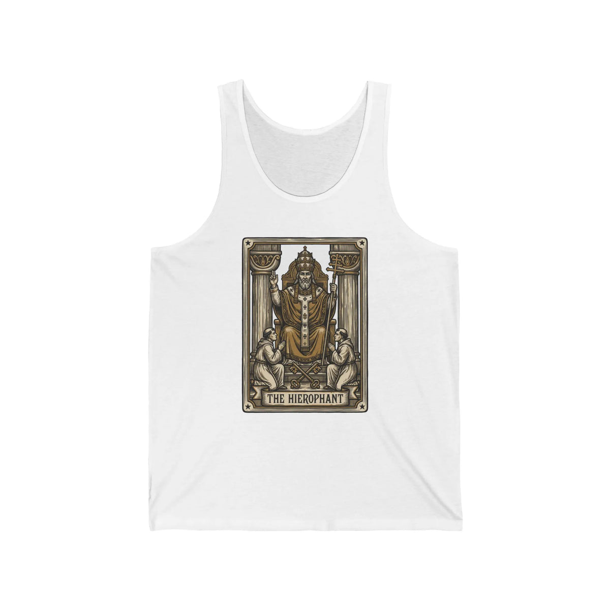 Hierophant Tarot Card Tank Top - Lightweight Combed Cotton Retail Fit - Unisex Athletic Heather