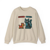 Pixel Gaming Dogs Boss Fight Sweatshirt - Heavy Blend Fleece Crewneck - Unisex White
