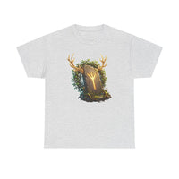 Elhaz Rune Elk Protection T-Shirt - Heavy Cotton Classic Fit Tee - Unisex White