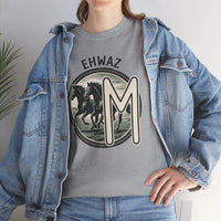 Ehwaz Rune Divine Horses T-Shirt - Heavy Cotton Classic Fit Tee - Unisex White
