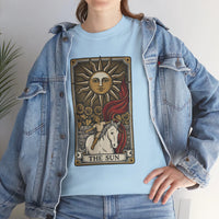 Tarot The Sun Card T-Shirt - Medium Weight 100% Cotton Tee - Unisex White