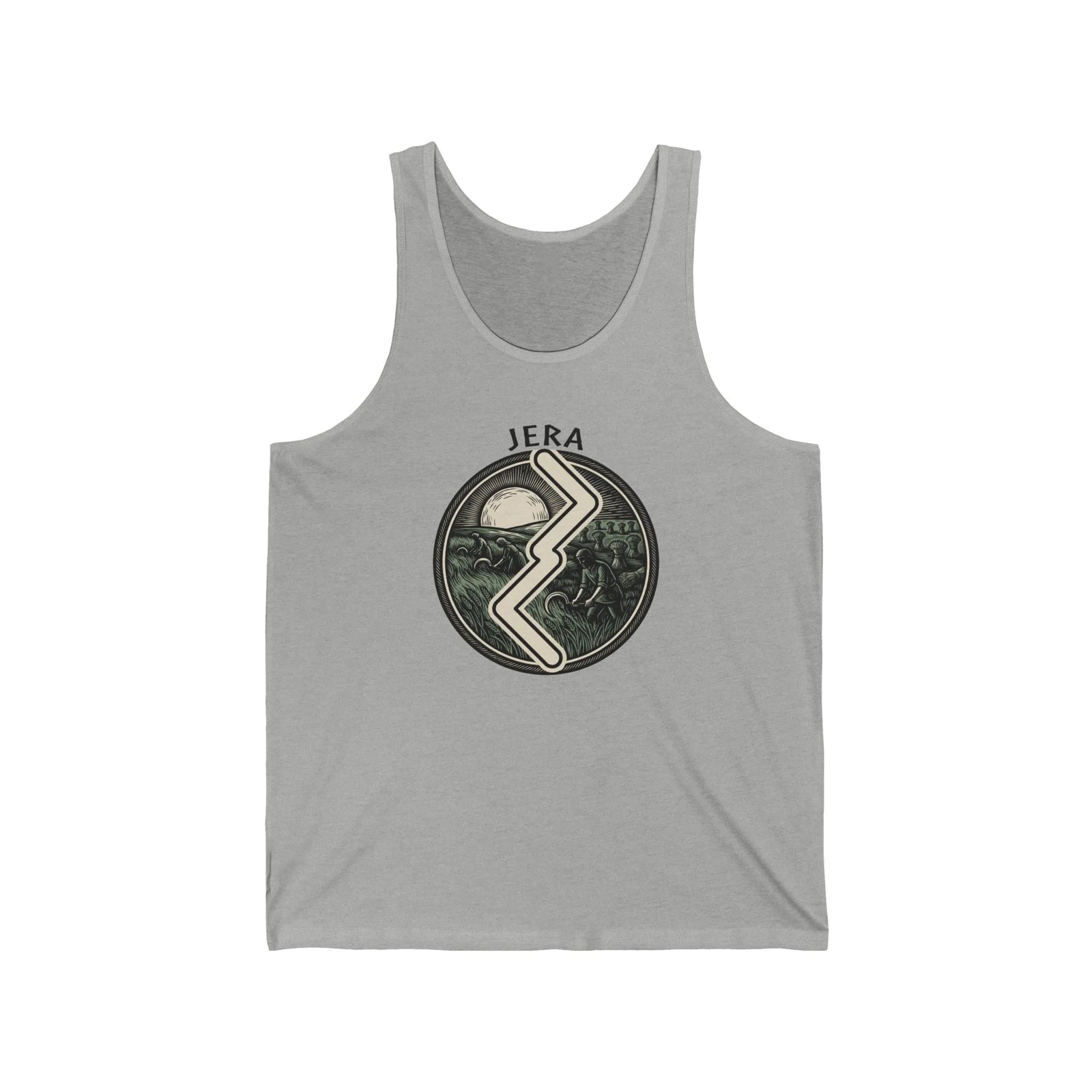 Jera Runic Harvest Tank Top - Lightweight Airlume Cotton Retail Fit - Unisex White