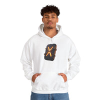 Gebo Rune Symbol Hoodie - Cozy Cotton Blend Fleece Pullover - Unisex White