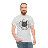 Third Eye Sacred Geometry Alchemist Cats T-Shirt - Heavy Cotton Classic Fit - Unisex White
