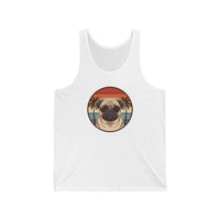 Pug 70s Sunset Aviator Tank Top - Lightweight Ringspun Cotton Jersey - Unisex Athletic Heather