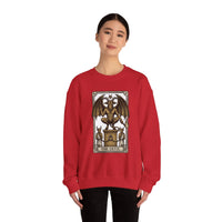 Devil Tarot Card Graphic Sweatshirt - Heavy Blend Fleece Crewneck - Unisex White