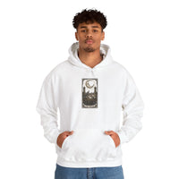 Moon Tarot Card Graphic Hoodie - Soft Fleece Blend Pullover - Unisex Ash