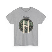 Hagalaz Rune Nordic Graphic T-Shirt - Heavy Cotton Classic Fit Tee - Unisex White