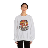Calico Cat Retro 70s Sunset Sweatshirt - Heavy Blend Classic Fit Fleece - Unisex White