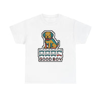 Good Boy 8-Bit Pixel Gaming Dogs T-Shirt - Heavy Cotton Classic Fit Tee - Unisex White