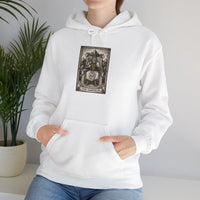 The Emperor Tarot Card Hoodie - Heavyweight Cotton Blend Pullover - Unisex White