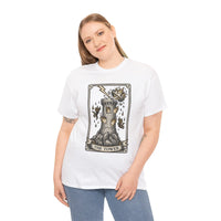 The Tower Tarot Card Graphic T-Shirt - Heavy Cotton Classic Fit Tee - Unisex White
