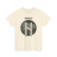 Hagalaz Rune Nordic Graphic T-Shirt - Heavy Cotton Classic Fit Tee - Unisex White