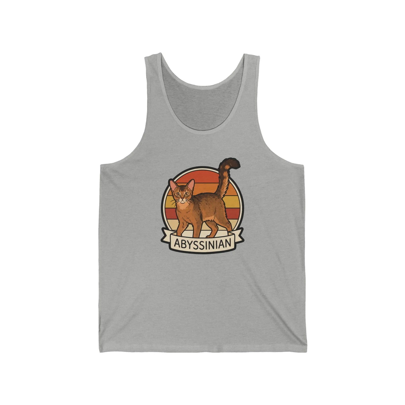 Abyssinian Retro 70s Sunset Tank Top - Soft Combed Cotton Retail Fit - Unisex White