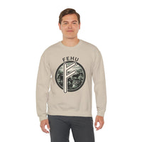 Fehu Rune Wealth Graphic Sweatshirt - Heavyweight 50/50 Fleece Crewneck - Unisex White