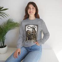 Strength Tarot Card Sweatshirt - Heavy Blend Crewneck Fleece - Unisex White