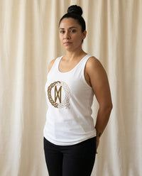 Dagaz Rune Dawn Dusk Graphic Tank Top - Soft Lightweight Retail Fit Jersey - Unisex White