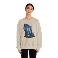 Hagalaz Rune Stone Graphic Sweatshirt - Heavy Blend Fleece Crewneck - Unisex White