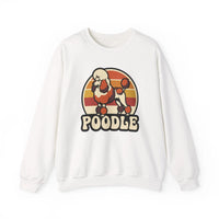 Poodle Retro 70s Sunset Sweatshirt - Heavy Blend Fleece Crewneck - Unisex White