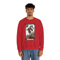 The Fool Tarot Card Graphic Sweatshirt - Heavy Blend Crewneck Fleece - Unisex White