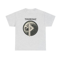 Thurisaz Rune Wolf Thorn T-Shirt - Medium Weight 100% Cotton Tee - Unisex White