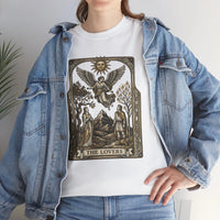 The Lovers Tarot Card Graphic T-Shirt - Heavy Cotton Classic Fit Tee - Unisex White