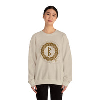 Berkana Earth Mother Rune Sweatshirt - Midweight Cotton Blend Fleece - Unisex White