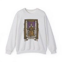 Justice Tarot Card Sweatshirt - Heavy Blend Cotton Poly Crewneck - Unisex White