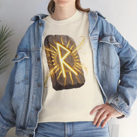 Raido Rune Journey T-Shirt - Heavyweight Cotton Classic Tee - Unisex White