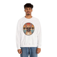 French Bulldog Sunset Aviators Sweatshirt - Heavy Blend Fleece Crewneck - Unisex White